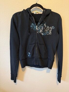 Vintage Y2K Roxy Floral Zip-Up Hoodie
